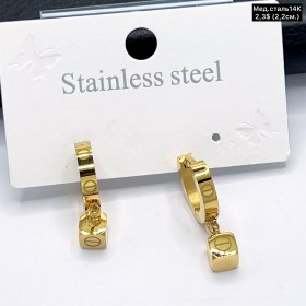 Сережки мед.сталь14К 10674 ( 2.2 см.) 